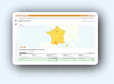 Visitors location for this professional website between September 4th 2010 and October 4th 2010